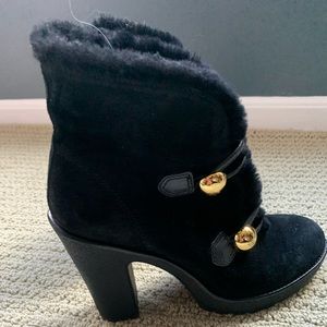 COACH Lenora Black Suede Boots